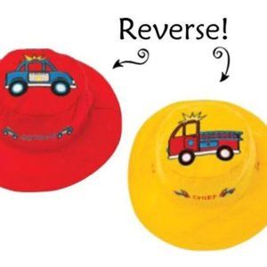 FlapJackKids Reversible Kids Sun Hat - Fire/Police